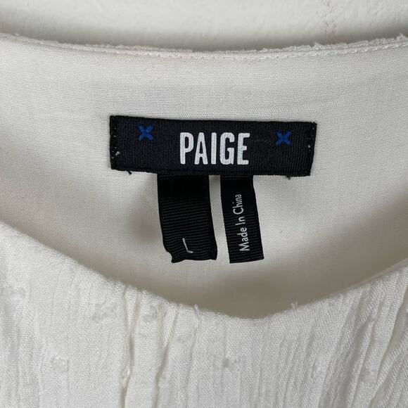 PAIGE Inesa Midi Dress White Coquette Minimalist Size L Party Wedding Guest - Picture 5 of 13